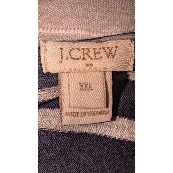 J. Crew Always Cascading Cardigan XXL Navy Blue Striped Sweater Waterfall Cotton - Picture 4 of 5